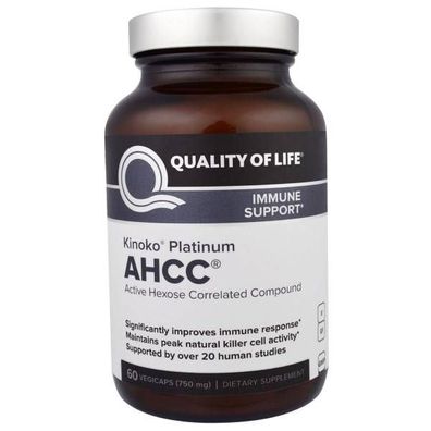 Quality of Life Labs, Kinoko Platin AHCC (750 mg, 60 veg. Kapseln)