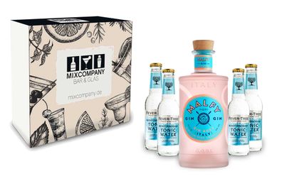 Malfy Gin Tonic Giftbox Set - Malfy Gin Rosa 0,7l - 700ml (41% VOL) + 4x Fever-