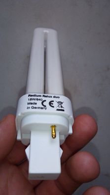 2 pins Stifte Bolzen Zinken Stäbe Lampe Radium Ralux duo 18w/840 Made in Germany CE