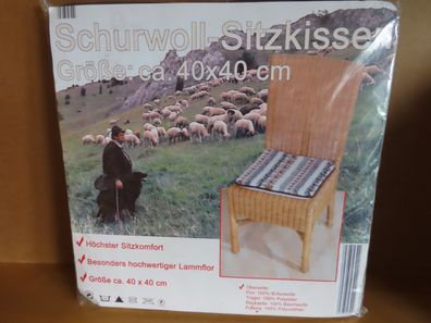 Kissen Sitzkissen Schurwoll-Sitzkissen ca. 40 x 40 cm Lammflor