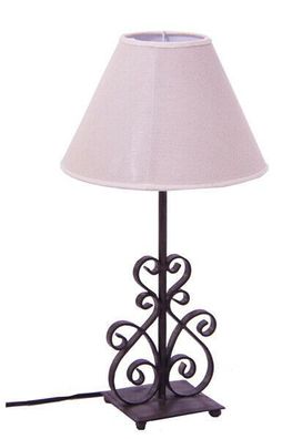 Tischlampe Lampe dunkelrostfarbend inkl. Schirm Shabby Chic Landhaus H 45cm SALE