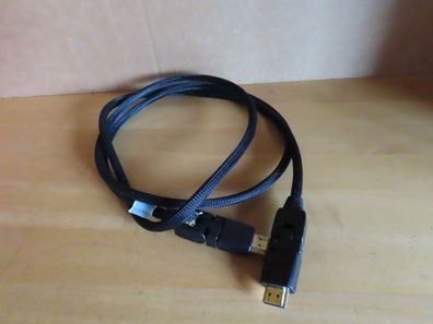 HDMI Kabel mit Ethernet schwenkbar mit 150cm Kabel goldfarbene Anschlüsse
