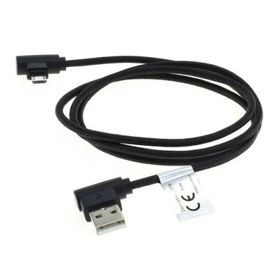 OTB - Datenkabel Micro-USB - Nylonmantel / 90 Grad Stecker / braided / L Shape - ...