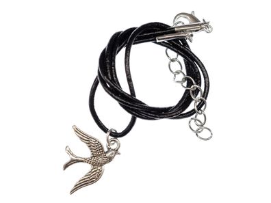 Schwalben Kette Halskette Miniblings Vogel Schwalbe Mauersegler Vogelkette Leder