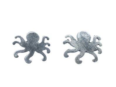 Oktopus 925 Silber Ohrstecker Stecker Miniblings Tintenfisch Meer Handgelötet