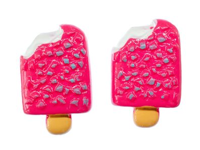 Eis am Stiel Ohrstecker Ohrringe Miniblings Eiscreme Schokoeis süß pink Biss