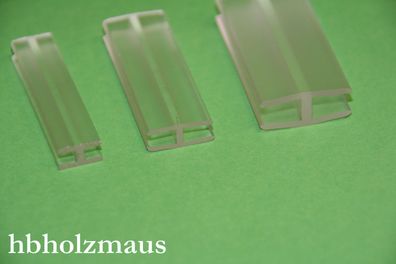 Acrylglas H-Profil für 4 mm Platten transparent farblos Länge wählbar