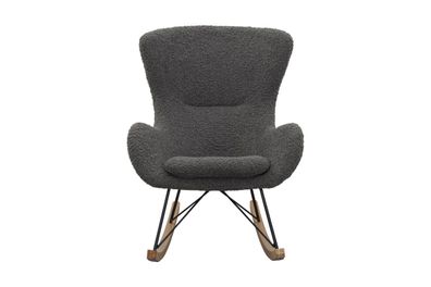Schaukelstuhl Holz, Metall und 100 % Polyester Grau