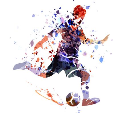 Muralo Selbstklebende Fototapeten XXL Jugend Fußballspieler Aquarell 3465