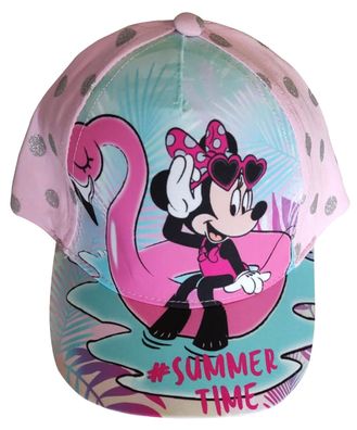 Disney Minnie Maus Kappe, Base Cap "Summer Time" , Rosa mit Glitzer-Punkten, Gr.