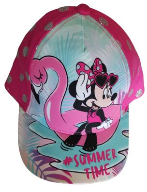 Disney Minnie Maus Kappe, Base Cap "Summer Time" , Pink mit Glitzer-Punkten, Gr.