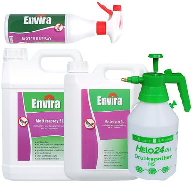 Motten Mittel Spray Gift Ungeziefer ENVIRA 250ml 500ml 1L 2L 5L mit/ ohne Sprüher