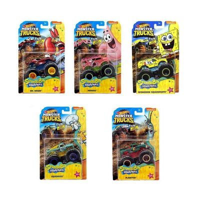 Mattel Hot Wheels Monster Trucks Spongebob Aquarepants LKW / 5 Cars