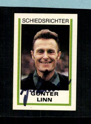 Günter Linn DFB Schiedsrichter 1981 Panini Sammelbild Original Sign+ A 216791