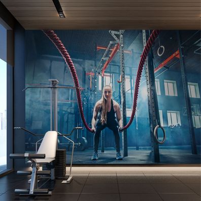 Muralo Selbstklebende Fototapeten XXL Frau im Training Crossfit 3D 4061