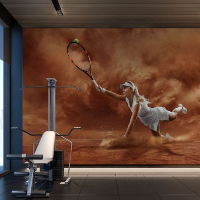 Muralo Selbstklebende Fototapeten XXL Fitness Tennisspielerin SPORT 3D 4024