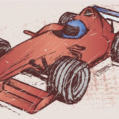 Muralo Selbstklebende Fototapeten XXL Garage Bolid Formel 1 Rennen Auto 3884