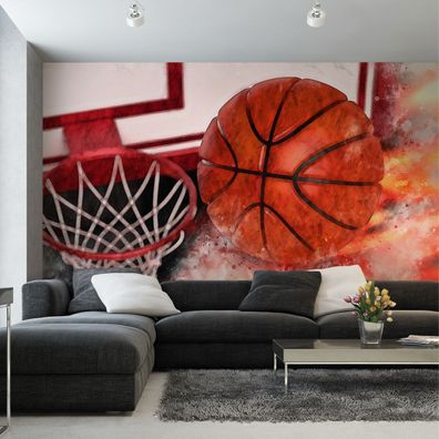 Muralo Selbstklebende Fototapeten XXL für Jugend Basketball 3256