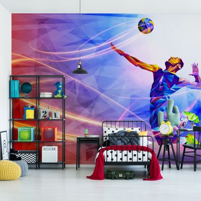 Muralo Selbstklebende Fototapeten XXL Abstrakter Volleyballspieler 3350