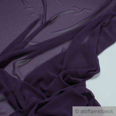 Stoff Polyester Crêpe de Chine sehr leicht violett knitterarm lila