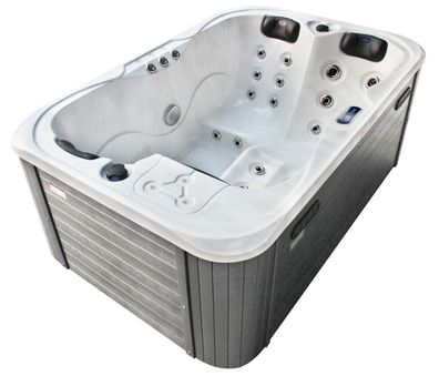 Outdoor Whirlpool TIMO mit Heizung LED Ozon Treppe Hot Tub Spa f 3 Personen 195x127