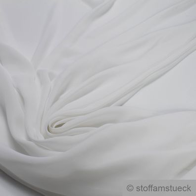 Stoff Polyester Crêpe de Chine leicht weiß knitterarm