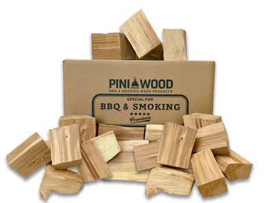 PINI Wood Chunks Buche OHNE RINDE 7 Kg Räucherklötze für Grill Smoker Pizzaofen