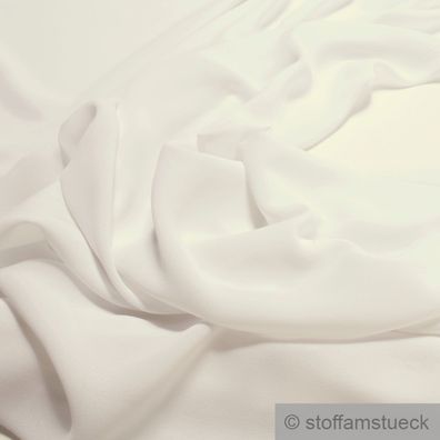 Stoff Polyester Crêpe de Chine sehr leicht off-white knitterarm