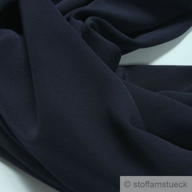 Stoff Polyester Crêpe de Chine sehr leicht dunkelblau knitterarm