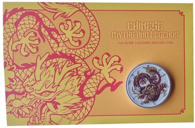 Australien 1 Oz Silber Drache (Chinese Dragon) 2021 Farbe - Color Blister