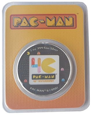 Niue 1 Oz Silber Pac Man 2020 Farbe Color im Slap nur 4.000 Stück!