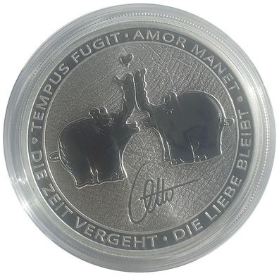 1 Oz Silber Ottifanten 2020 - Küssende Elefanten Silbermünze Tuvalu