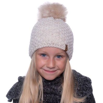 HEYO Wintermütze Mädchen Warme Bommelmütze mit Fleece Gefüttert | H17201 | Strickmütz