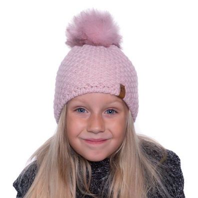 HEYO Wintermütze Mädchen Warme Bommelmütze mit Fleece Gefüttert | H17201 | Strickmütz