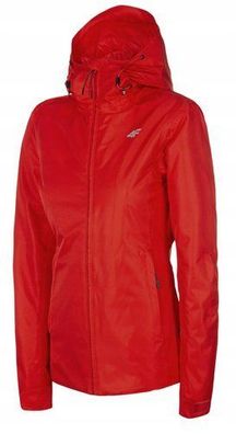 4F Winterjacke Damen | Snowboardjacke Schwarz Grau Rot Blau | Skijacke mit Kapuze XS