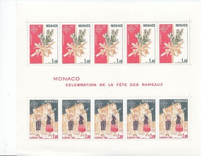 MONACO [1981] MiNr 1473-74 Block 17 ( * * / mnh ) CEPT