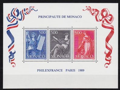 MONACO [1989] MiNr 1921-23 Block 45 ( * */ mnh ) Briefmarken