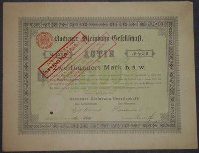 Aachener Kleinbahn-Gesellschaft 1896 1200 Mark