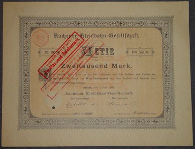 Aachener Kleinbahn-Gesellschaft 1907 2000 Mark