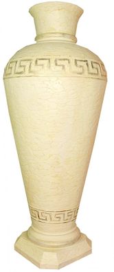 Bodenvase groß 175cm hoch Gefäß Antik Mäander Zeichen Hand bemalt Vase Krug Kelch art