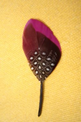 kleine Hutfeder Hutschmuck lila m schwarz Feder ca 4 cm für Herrenhut 42-14