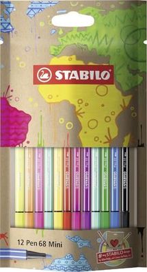 Premium-Filzstift - Stabilo Pen 68 Mini - #mySTABILOdesign Edition - 12er Pack -