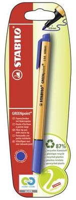 Umweltfreundlicher Filzschreiber - Stabilo GREENpoint - Einzelstift - blau