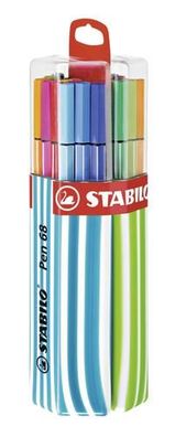 Premium-Filzstift - Stabilo Pen 68 - 20er Twin-Pack in hellblau/ apfelgrün mit Hä