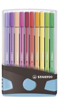 Premium-Filzstift - Stabilo Pen 68 Colorparade - 20er Tischset in anthrazit/ hell