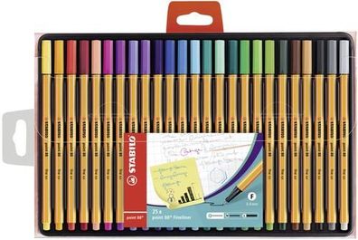 Fineliner - Stabilo point 88 - 25er Pack - mit 25 verschiedenen Farben