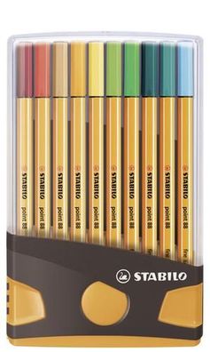 Fineliner - Stabilo point 88 ColorParade - 20er Tischset in anthrazit/ orange - m