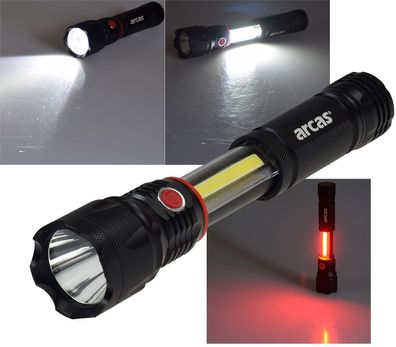 LED-Taschenlampe ARCAS 3-in1, 3W, 350lm Taschenlampe, Arbeitsleuchte, Pannenwarn