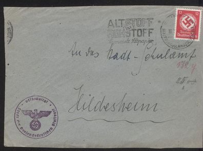 EF Deutsches Reich Dienst Mi 161 ? gest 19.7.43 Stuttgart Briefvorderseite HK096