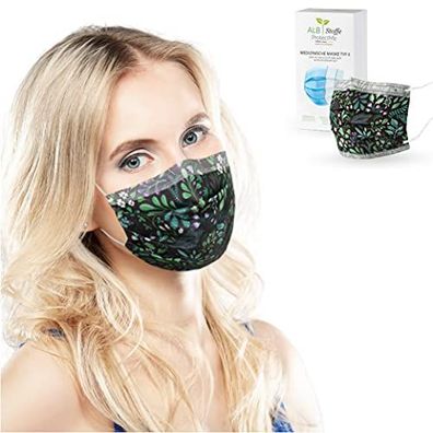 ALB Stoffe® ProtectMe HERBS, 20x medizinische OP-Masken, CE-zertifiziert, Made in DE